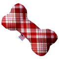 Mirage Pet Products Valentines Day Plaid Stuffing Free 10 in. Bone Dog Toy 1361-SFTYBN10